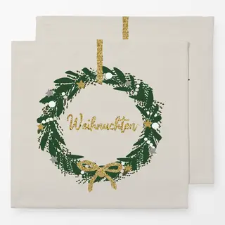 Servietten Weihnachtskranz Glitzer