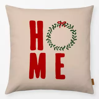 Kissen Home Mit Kranz Rot Beige