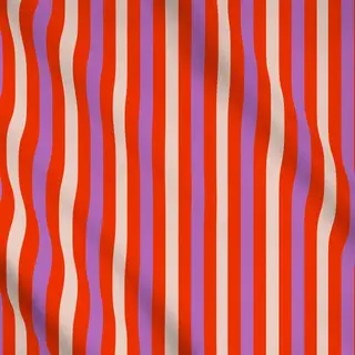 Meterware Streifen Rot Lila Beige