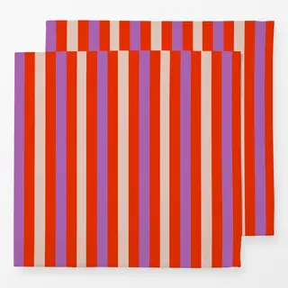 Servietten Streifen Rot Lila Beige