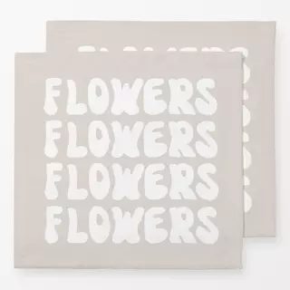 Servietten Flowers Weiß Auf Beige