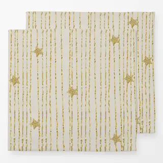 Servietten Lametta Sterne Gold Beige
