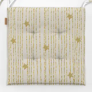 Sitzkissen Lametta Sterne Gold Beige