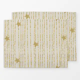 Tischset Lametta Sterne Gold Beige