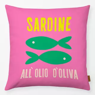 Kissen Sardinen Fische Dose Auf Pink
