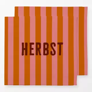 Servietten Herbst  Streifen Pink Orange