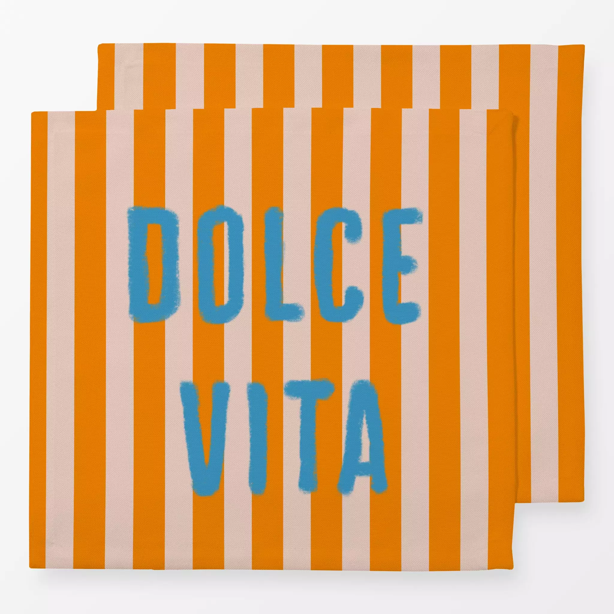 Servietten Dolce Vita Auf Orange - Sommer, Sprüche & Schriftzüge - von „Alisa Knöß"; outdoor, Italien, Amalfi, gartenparty, ...