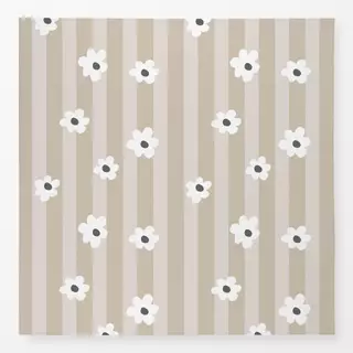 Tischdecke Weiße Blümchen auf Streifen