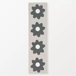 Tischläufer Große Graue Blume Auf Beige