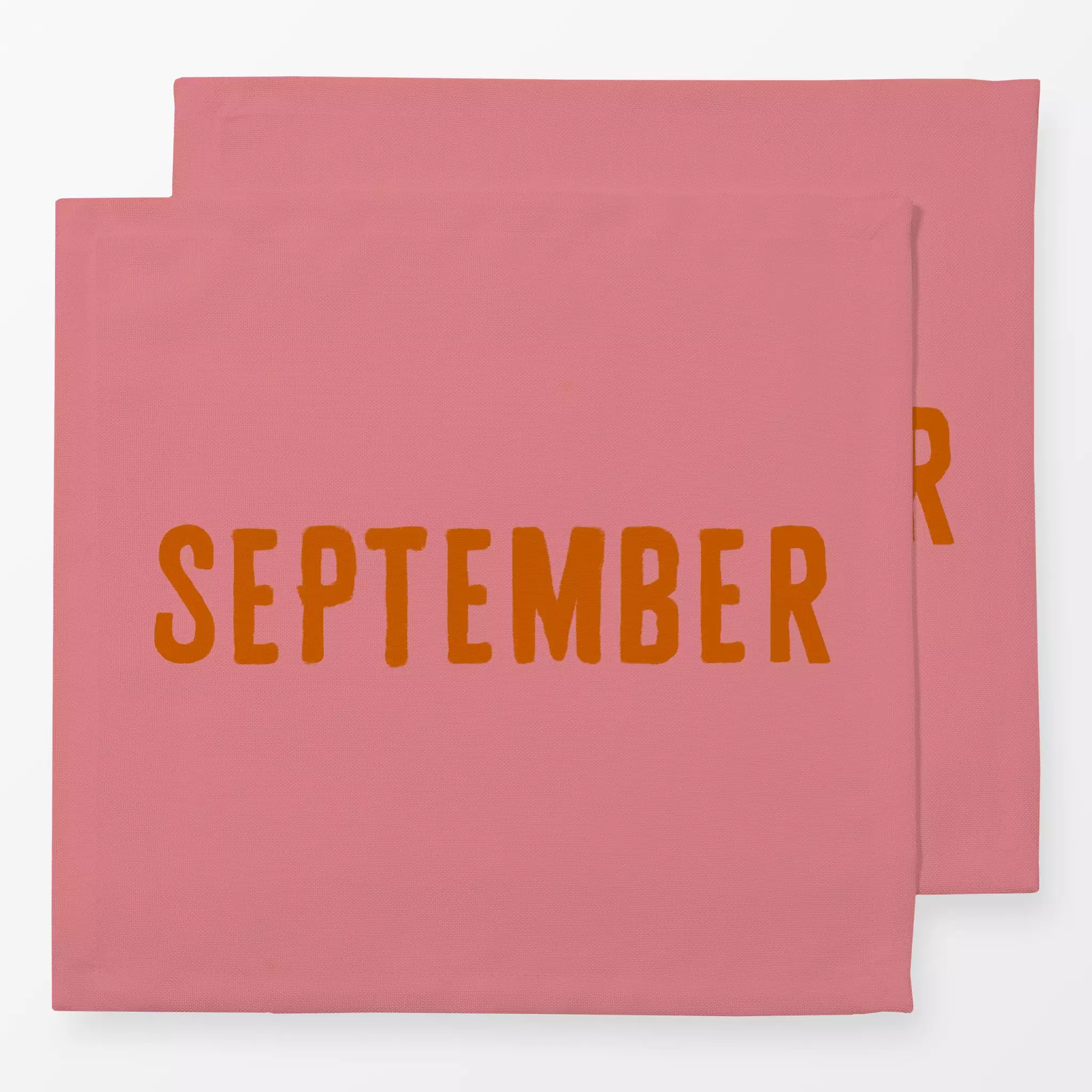 Servietten September Pink Orange - Herbst, Sprüche & Schriftzüge - von „Alisa Knöß"; typografie, Herbstdeko, farbenfroh, sch...