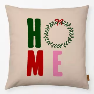 Kissen Home Mit Kranz Bunt Beige