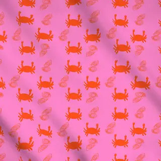 Meterware Krebse Austern Orange Pink