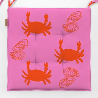 Sitzkissen Krebse Austern Orange Pink