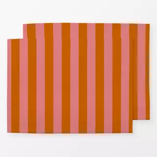 Tischset Herbst streifen Orange Pink