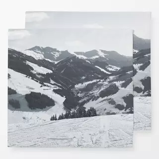 Servietten Bergblick schwarz-weiß
