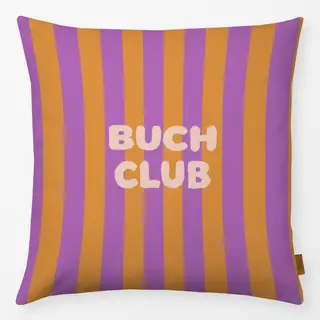 Kissen Buchclub Streifen Lila Braun