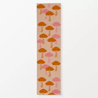 Tischläufer Pilze Orange Pink Auf Beige