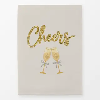 Geschirrtücher Cheers Zwei Gläser Gold Beige