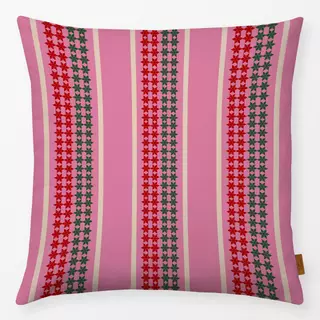 Kissen Sternmuster Streifen Pink