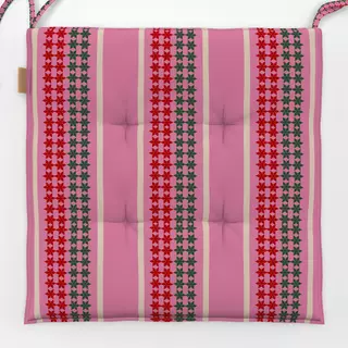 Sitzkissen Sternmuster Streifen Pink