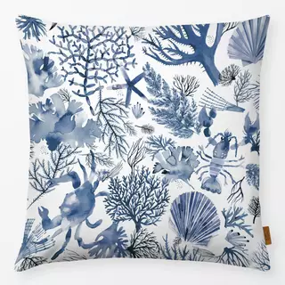 Kissen Corals and Crabs Blue