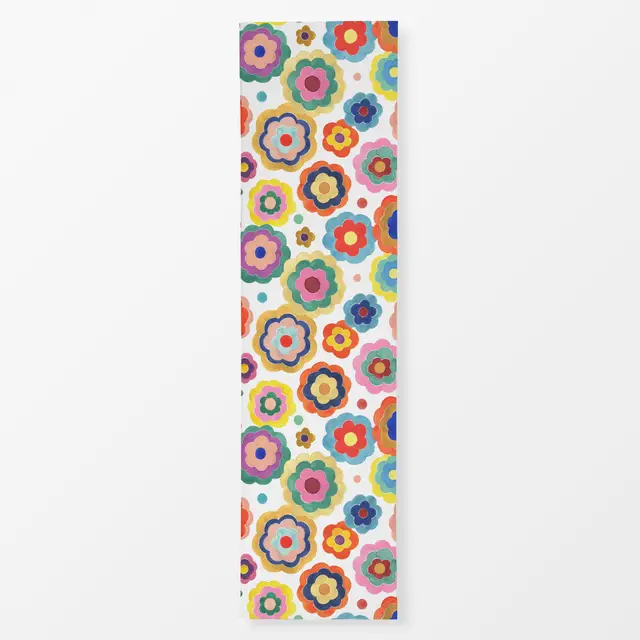 Tischläufer Bunt Bold Retro Vintage Blumen von Ninola Design
