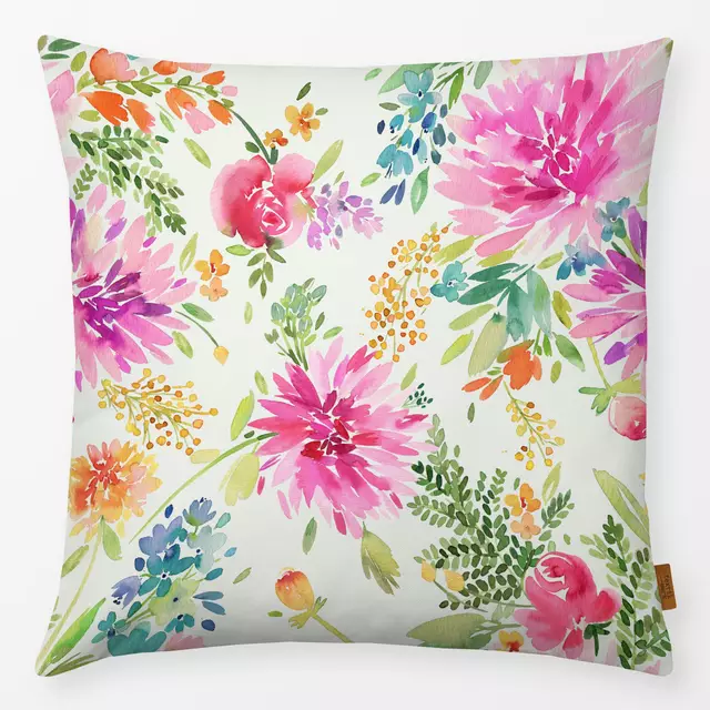 Kissen Frühling Dahlia Florale Rosa von Ninola Design