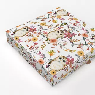Bodenkissen Owls Trees Autumn Winter