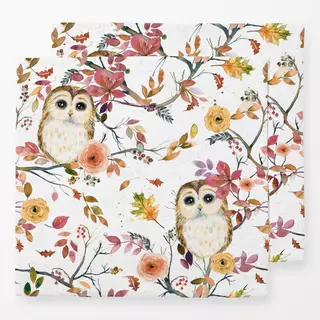 Servietten Owls Trees Autumn Winter