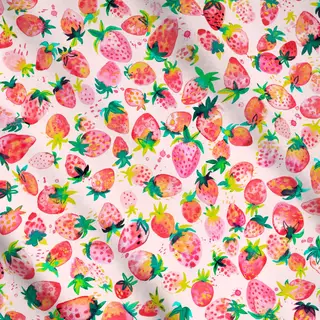 Meterware Sommer Erdbeeren Aquarell