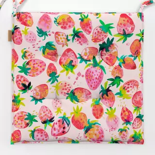 Sitzkissen Sommer Erdbeeren Aquarell