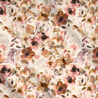 Meterware Blumen Herbst Aquarell Terrakotta