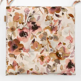Sitzkissen Blumen Herbst Aquarell Terrakotta