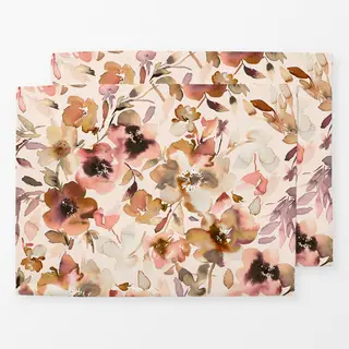 Tischset Blumen Herbst Aquarell Terrakotta