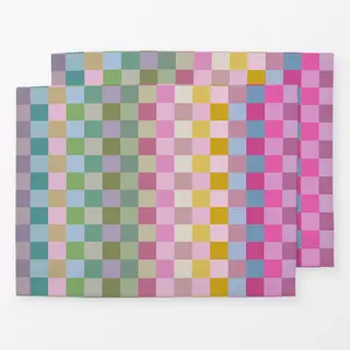 Tischset Modern Checker Squares Pink