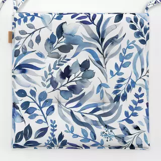 Sitzkissen Watercolor Leaves Sea Blue
