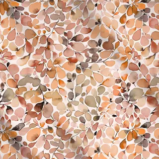 Meterware Eucalyptus Blätter Botanisch Aquarell Terrakotta