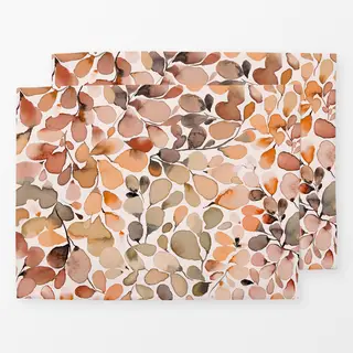 Tischset Eucalyptus Blätter Botanisch Aquarell Terrakotta