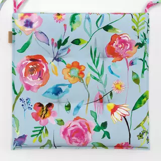 Sitzkissen Spring Botanical Flowers Blue