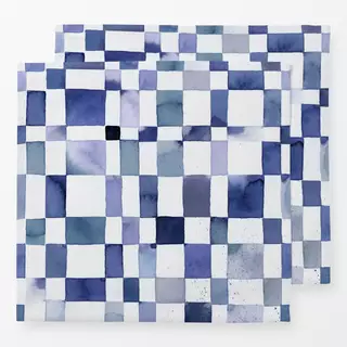 Servietten Watercolor Checker Indigo