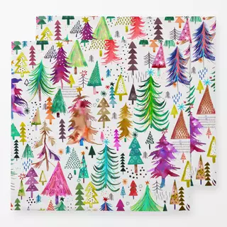 Servietten Colorful Christmas Trees