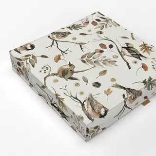 Bodenkissen Vögel Herbst Bäume Äste