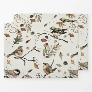 Tischset Vögel Herbst Bäume Äste