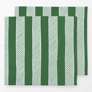 Servietten Artistic Streifen Weihnachten Handbemalt Grün
