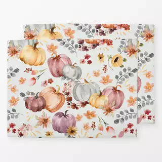 Tischset Kürbis Blumen Herbst