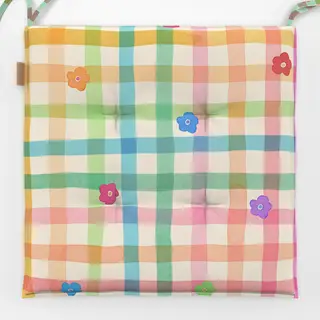 Sitzkissen Candy Gingham Karo Blumen