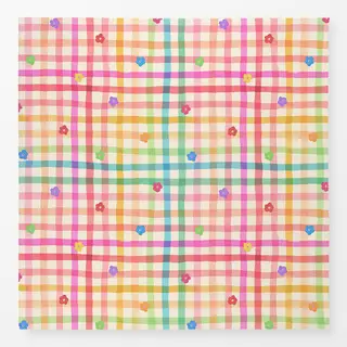 Tischdecke Candy Gingham Karo Blumen