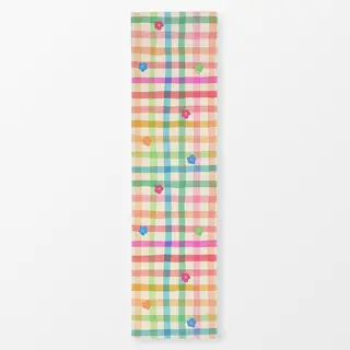 Tischläufer Candy Gingham Karo Blumen