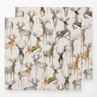 Servietten Watercolor Winter Deers Beige