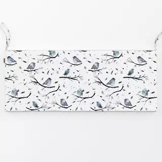 Bankauflage Winter Bird Branches White